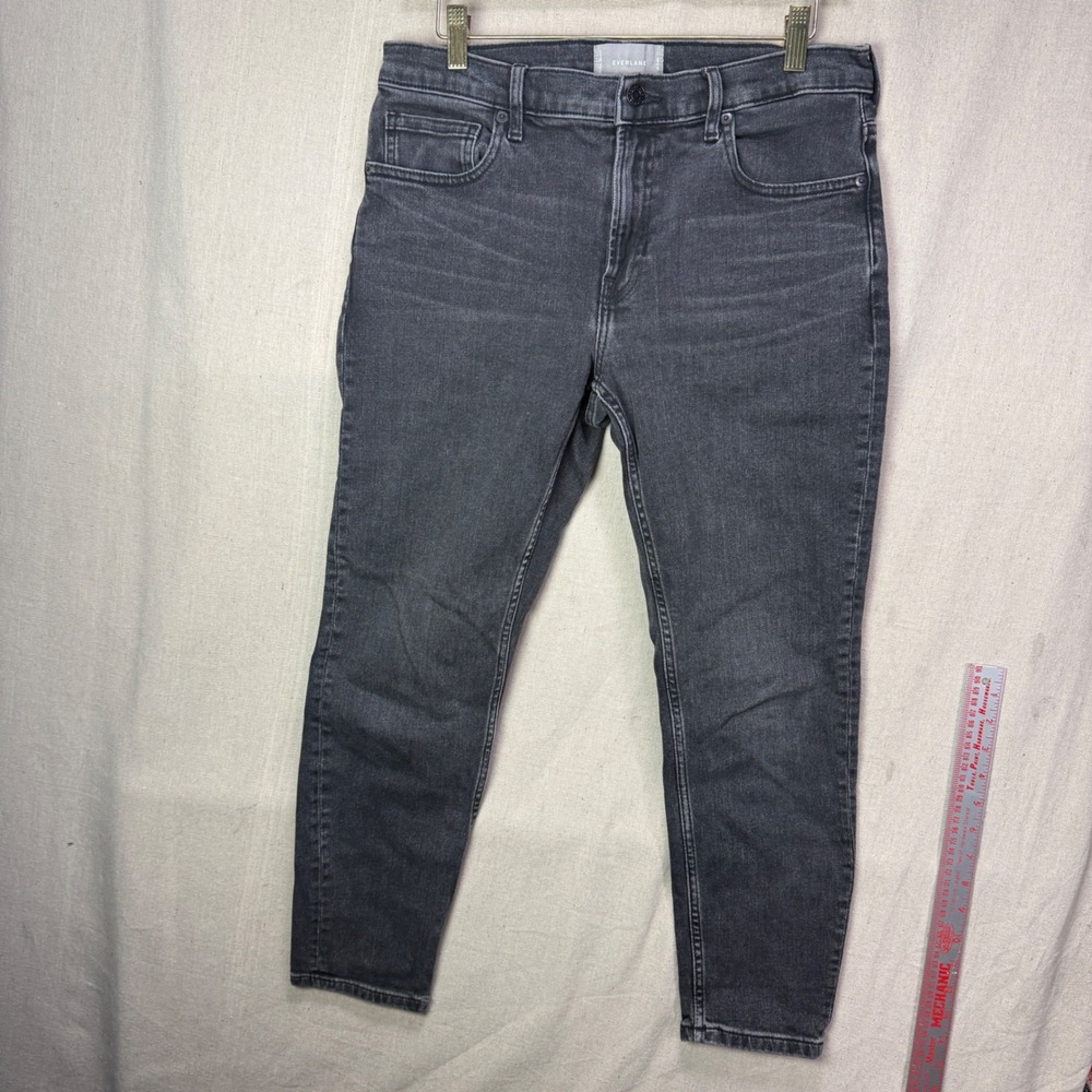 Everlane Mens Mid Rise Ankle Jeans Charcoal Gray Slim Stretch Denim 30 Ankle‎